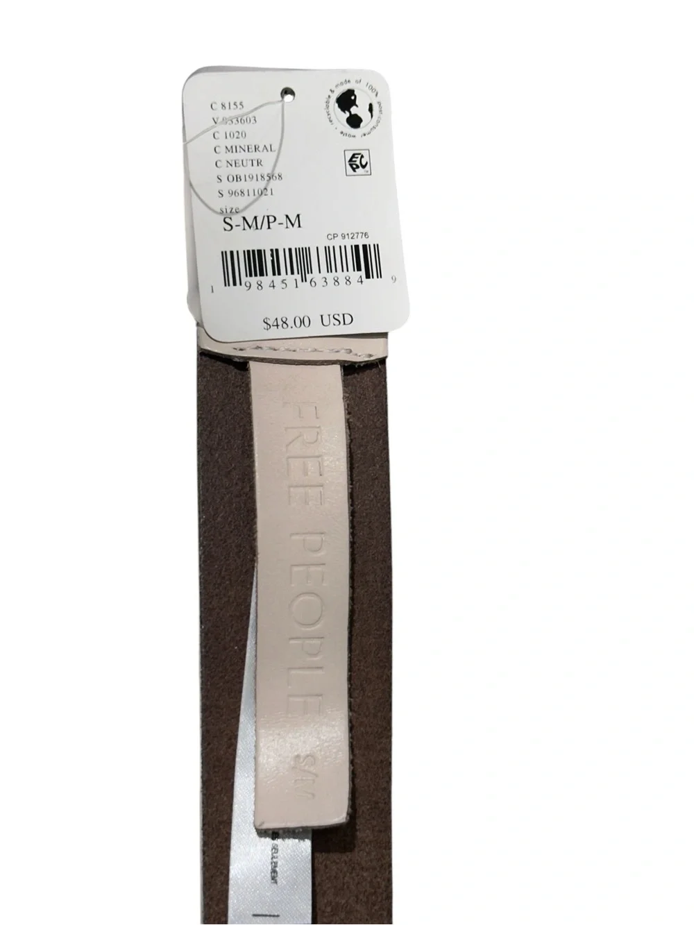 NWT Free People Siggy Leather Belt in Mineral